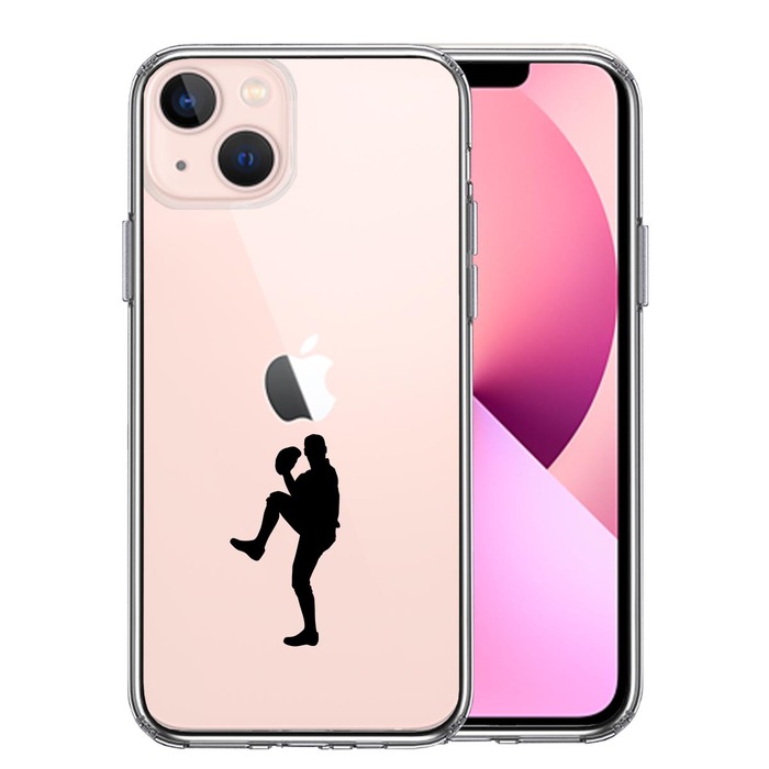 iPhone13mini ケース クリア  野球 ピッチャー スマホケース 側面ソフト 背面ハード ハイブリッド-0