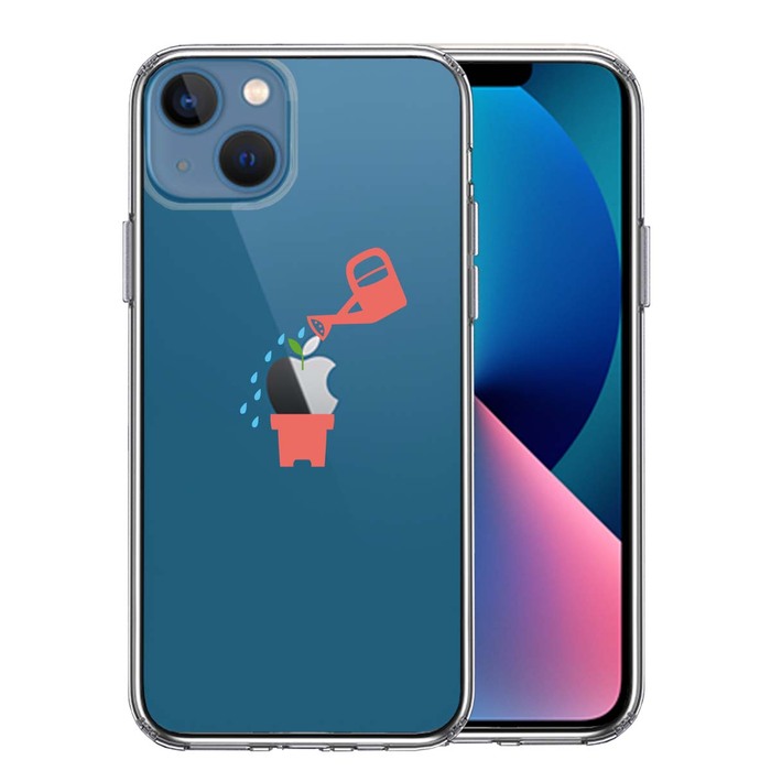 iPhone13mini ケース クリア新芽 スマホケース 側面ソフト 背面ハード ハイブリッド-0