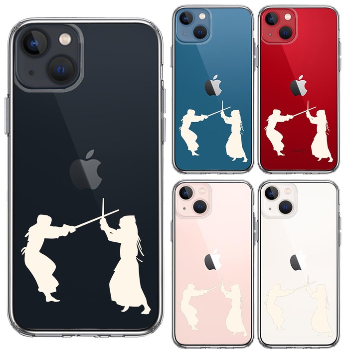 iPhone13 ケース クリア剣道 ホワイト スマホケース 側面ソフト 背面ハード ハイブリッド-1