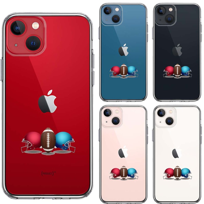 iPhone13 ケース クリアヘルメットとボール スマホケース 側面ソフト 背面ハード ハイブリッド-1