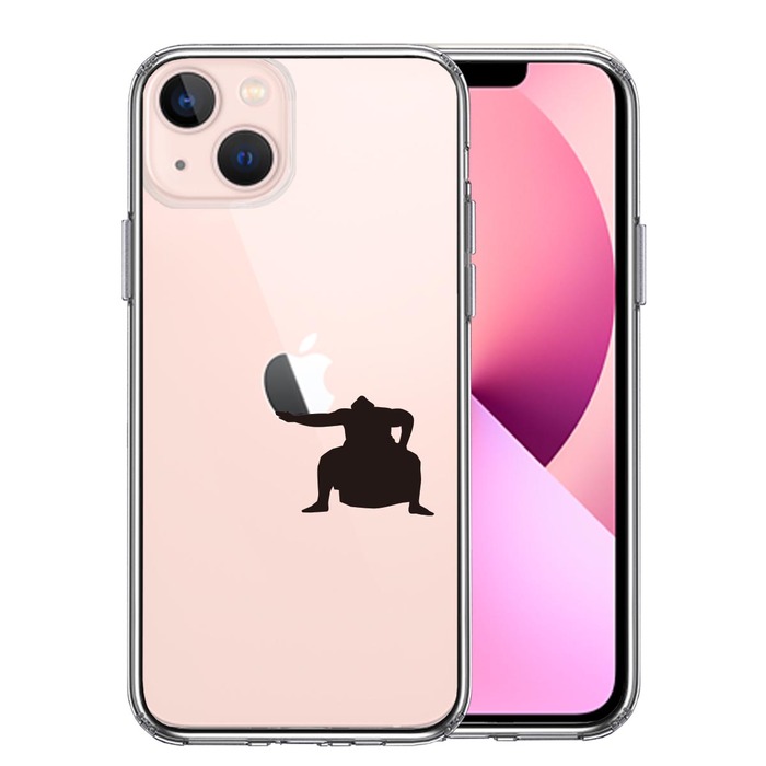 iPhone13 ケース クリアおすもうさん 土俵入り スマホケース 側面ソフト 背面ハード ハイブリッド-0