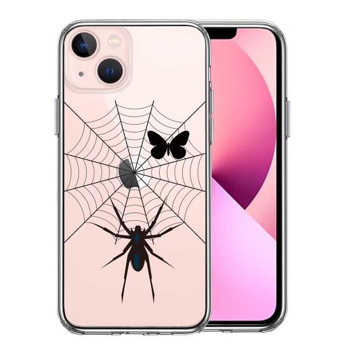 iPhone13 ケース クリアスパイダー スマホケース 側面ソフト 背面ハード ハイブリッド-0