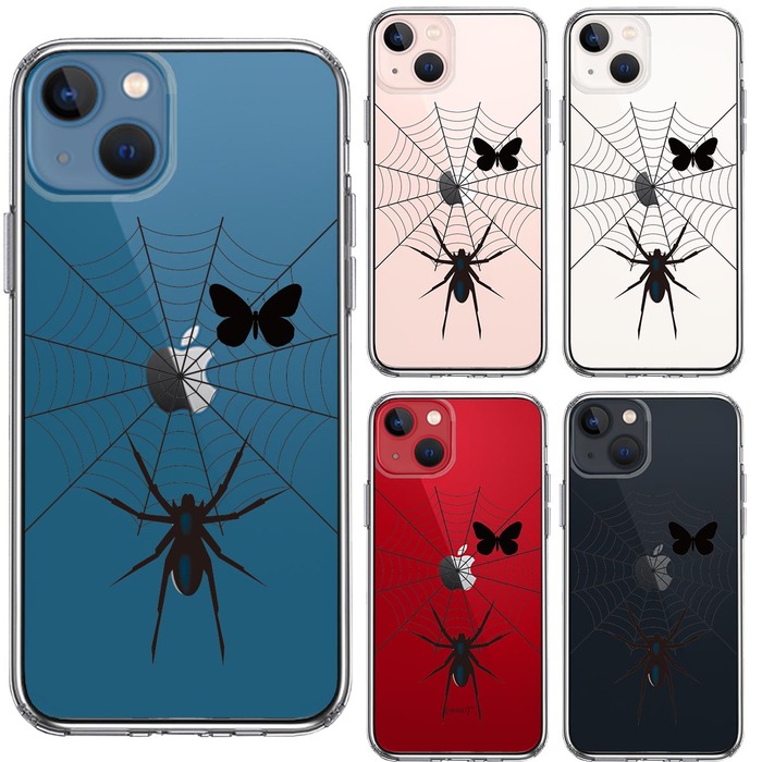 iPhone13 ケース クリアスパイダー スマホケース 側面ソフト 背面ハード ハイブリッド-1