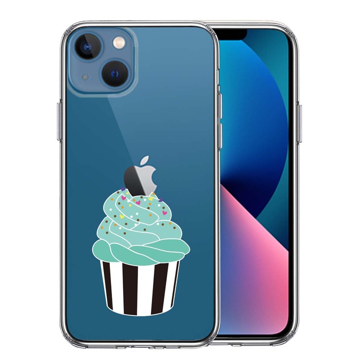 iPhone13 ケース クリアカップケーキ スマホケース 側面ソフト 背面ハード ハイブリッド-0