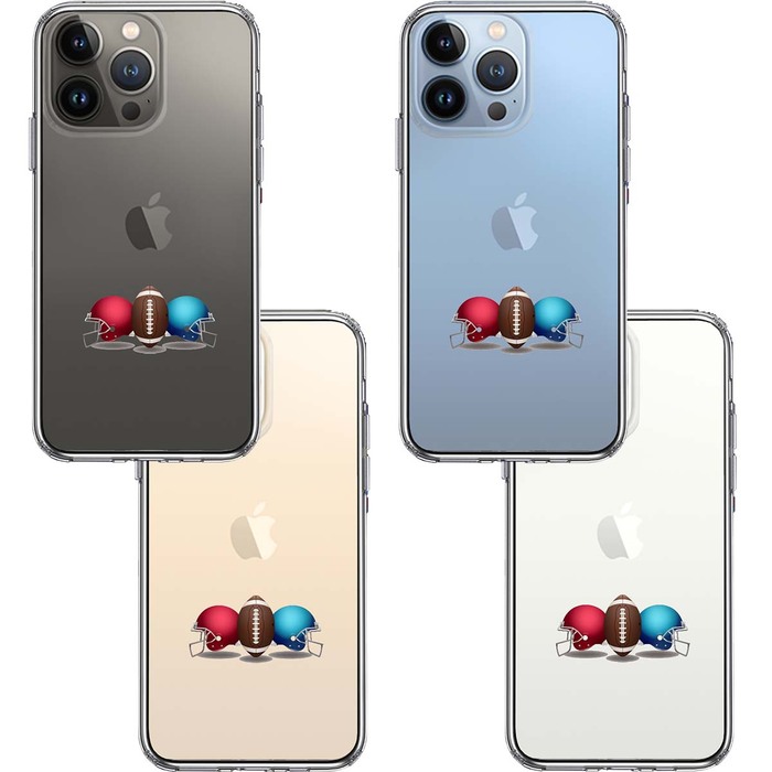 iPhone13Pro ケース クリアヘルメットとボール スマホケース 側面ソフト 背面ハード ハイブリッド-1