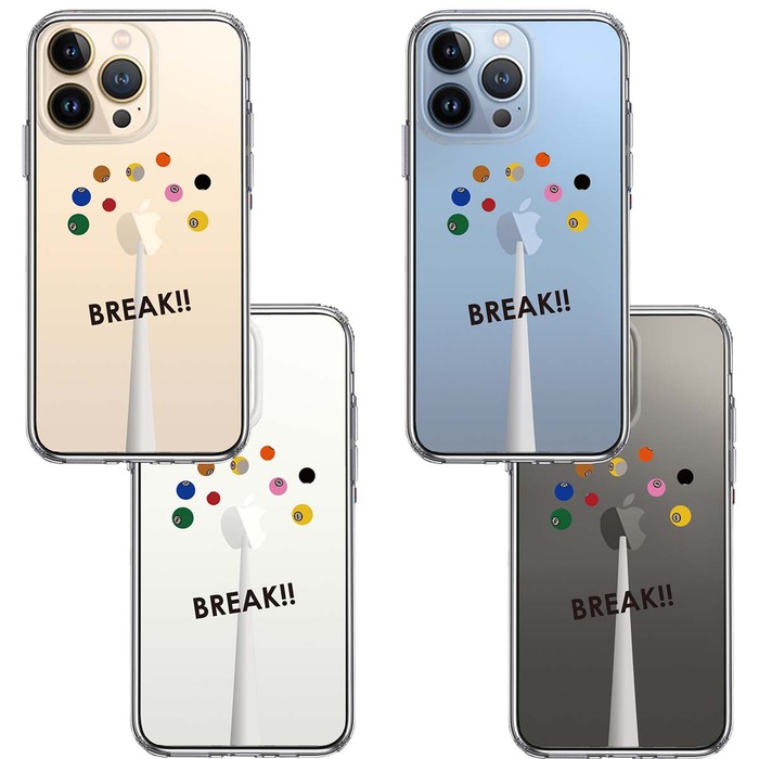 iPhone13Pro ケース クリアビリヤード スマホケース 側面ソフト 背面ハード ハイブリッド-1