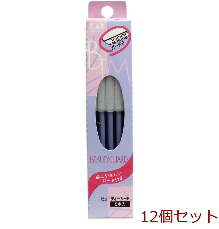 貝印 ビューティーガード 顔 まゆそり用カミソリ ５本入 ＢＴＭＧ ５Ｆ 12セット-0
