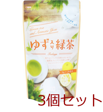  yuzu entering green tea tea bag 3g×20. go in 3 piece set -0