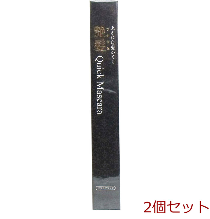 上手に白髪かくし 艶髪 クイックマスカラ ソフトブラック 15g 2個セット-0