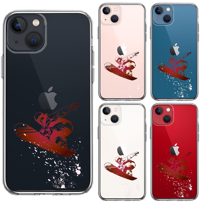 iPhone13mini ケース クリアスノーボード 女子 スマホケース 側面ソフト 背面ハード ハイブリッド-1