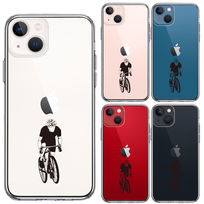 iPhone13mini ケース クリアスポーツサイクリング 男子1 スマホケース 側面ソフト 背面ハード ハイブリッド-1