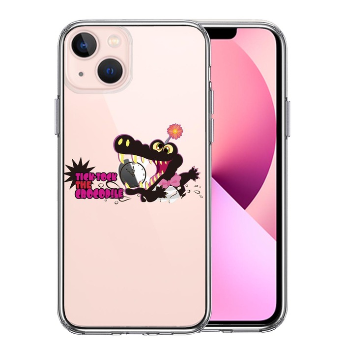 iPhone13mini ケース クリアピーターパン ワニ スマホケース 側面ソフト 背面ハード ハイブリッド-0