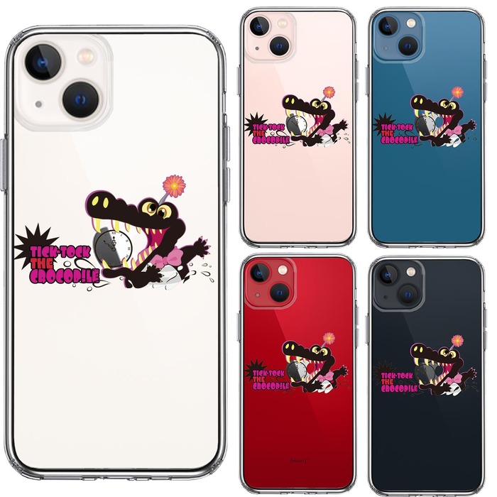 iPhone13mini ケース クリアピーターパン ワニ スマホケース 側面ソフト 背面ハード ハイブリッド-1
