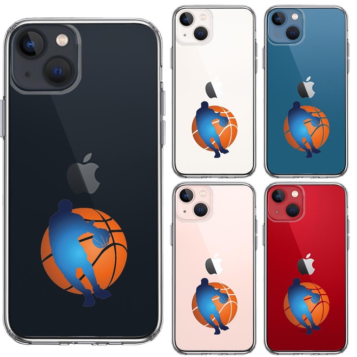 iPhone13mini ケース クリアバスケットボール ドリブル 3 スマホケース 側面ソフト 背面ハード ハイブリッド-1