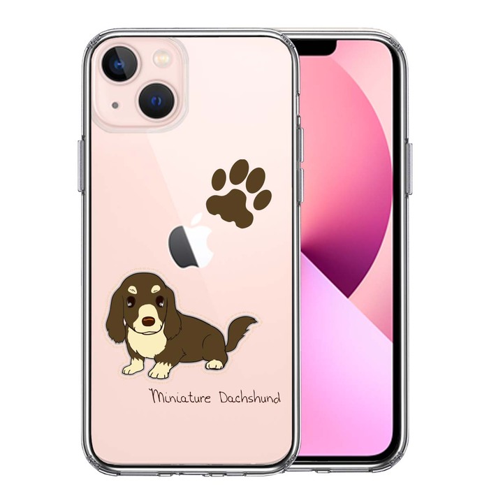iPhone13 ケース クリアダックスフント 1 スマホケース 側面ソフト 背面ハード ハイブリッド-0