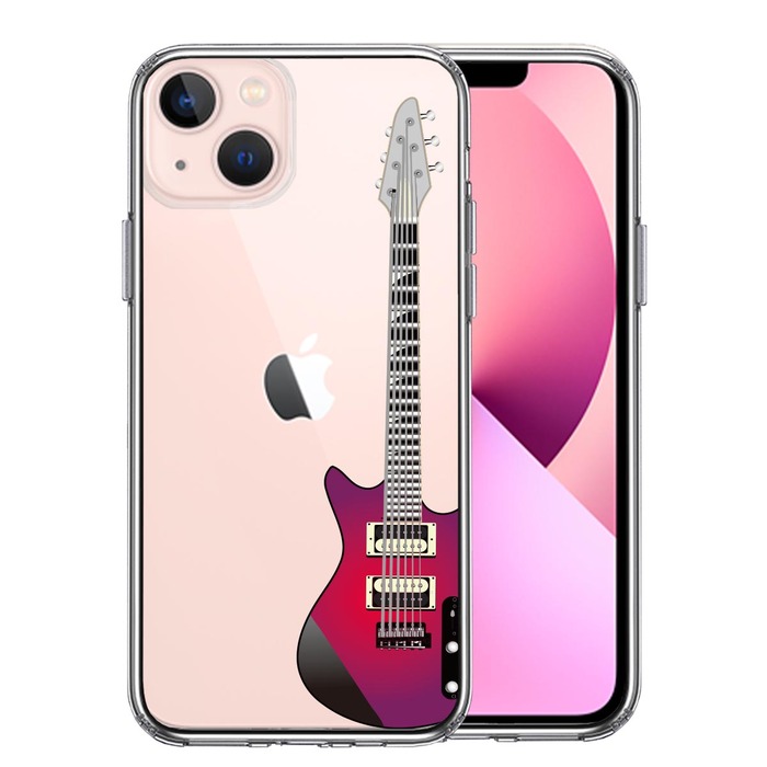 iPhone13 ケース クリアエレキギター スマホケース 側面ソフト 背面ハード ハイブリッド-0