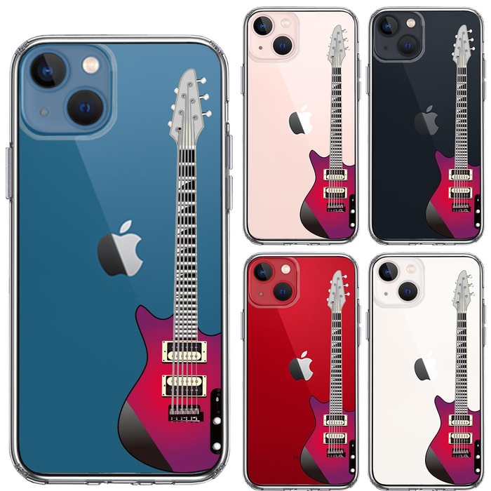 iPhone13 ケース クリアエレキギター スマホケース 側面ソフト 背面ハード ハイブリッド-1