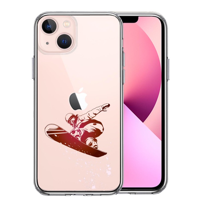 iPhone13 ケース クリアスノーボード 女子 スマホケース 側面ソフト 背面ハード ハイブリッド-0