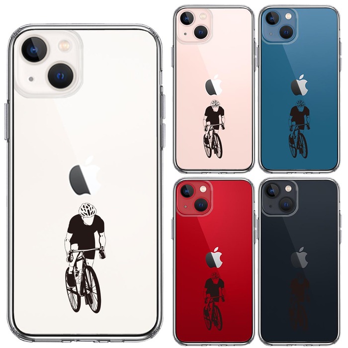 iPhone13 ケース クリア  スポーツサイクリング 男子1 スマホケース 側面ソフト 背面ハード ハイブリッド-1