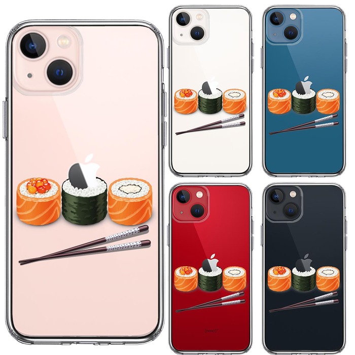 iPhone13 ケース クリア巻きずし 巻寿司 スマホケース 側面ソフト 背面ハード ハイブリッド-1