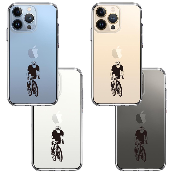 iPhone13Pro ケース クリア  スポーツサイクリング 男子1 スマホケース 側面ソフト 背面ハード ハイブリッド-1