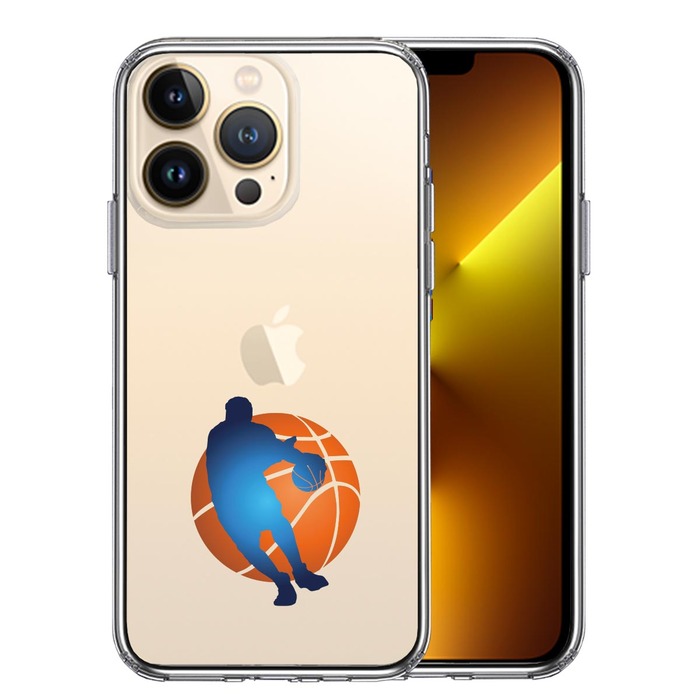 iPhone13Pro ケース クリア  バスケットボール ドリブル 3 スマホケース 側面ソフト 背面ハード ハイブリッド-0