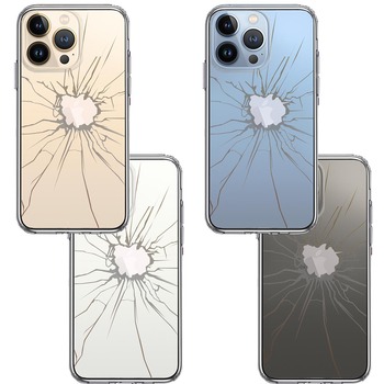 iPhone13Pro ケース クリアトリックケース 割れたガラス スマホケース 側面ソフト 背面ハード ハイブリッド-1