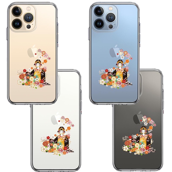 iPhone13Pro ケース クリア花魁 2 スマホケース 側面ソフト 背面ハード ハイブリッド-1