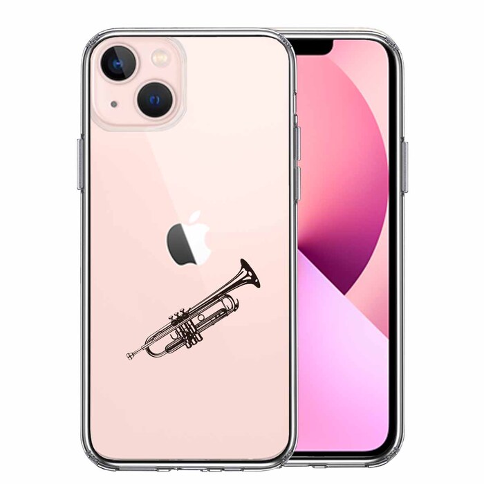iPhone13mini ケース クリアトランペット スマホケース 側面ソフト 背面ハード ハイブリッド-0