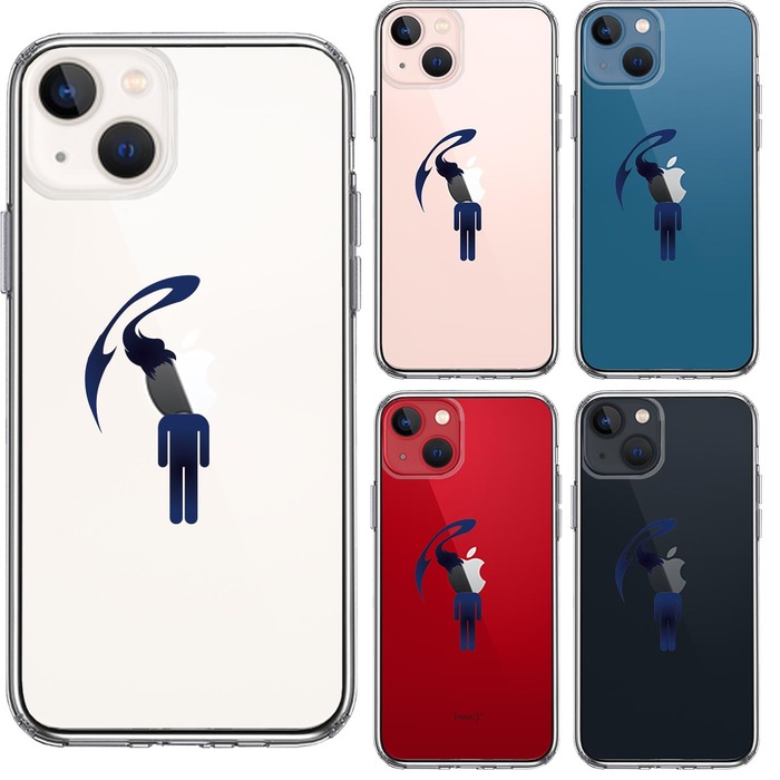 iPhone13mini ケース クリア頭部 寄生 生物 スマホケース 側面ソフト 背面ハード ハイブリッド-1