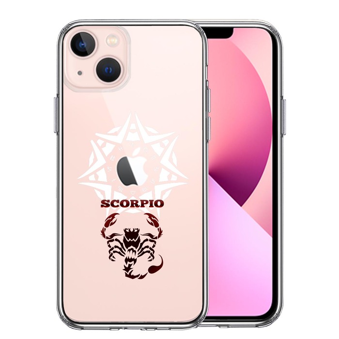 iPhone13mini ケース クリア蠍座 さそり座 スマホケース 側面ソフト 背面ハード ハイブリッド-0