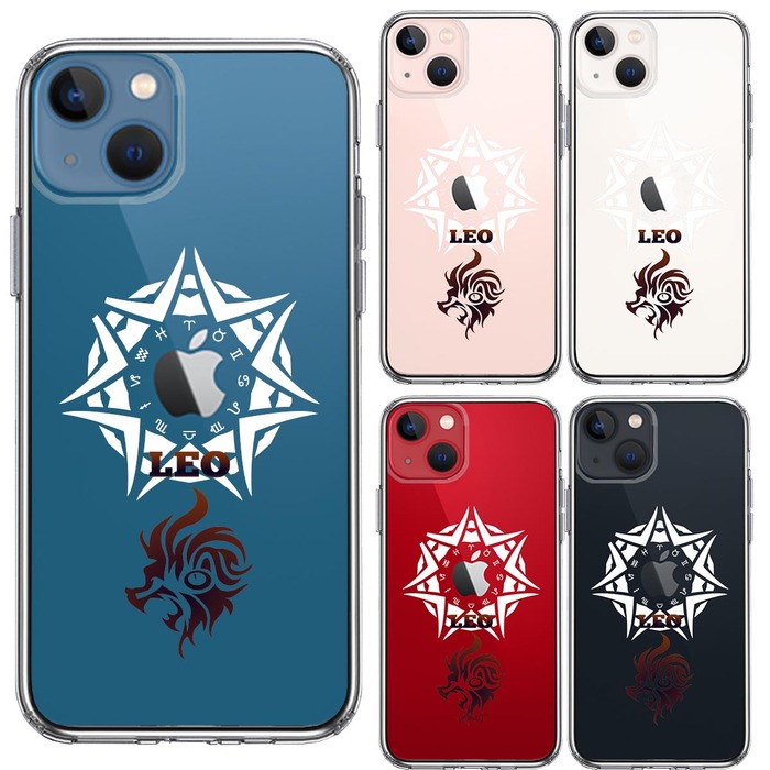 iPhone13mini ケース クリア獅子座 しし座 スマホケース 側面ソフト 背面ハード ハイブリッド-1