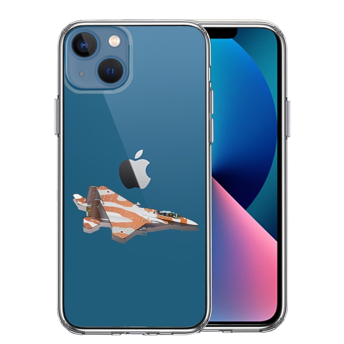 iPhone13mini ケース クリア航空自衛隊 F-15J アグレッサー6 スマホケース 側面ソフト 背面ハード ハイブリッド-0