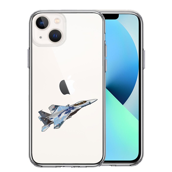 iPhone13mini ケース クリア航空自衛隊 F-15J アグレッサー5 スマホケース 側面ソフト 背面ハード ハイブリッド-0