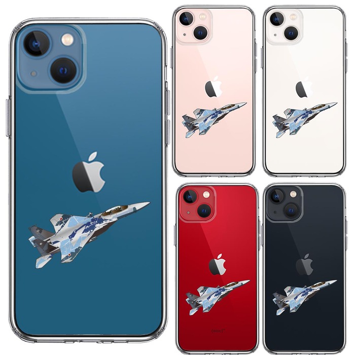 iPhone13mini ケース クリア航空自衛隊 F-15J アグレッサー5 スマホケース 側面ソフト 背面ハード ハイブリッド-1