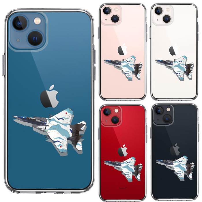 iPhone13mini ケース クリア航空自衛隊 F-15J アグレッサー4 スマホケース 側面ソフト 背面ハード ハイブリッド-1