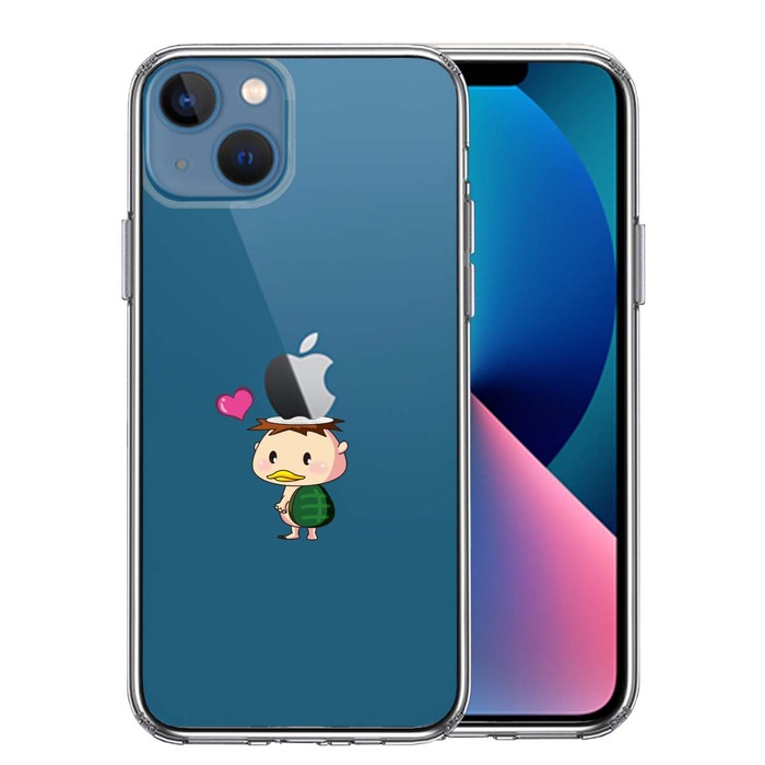 iPhone13 ケース クリアUMA 河童 かっぱ スマホケース 側面ソフト 背面ハード ハイブリッド-0