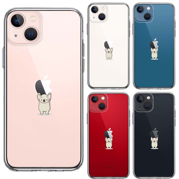 iPhone13 ケース クリアコアラ アップル 重量挙げ 並感 スマホケース 側面ソフト 背面ハード ハイブリッド-1