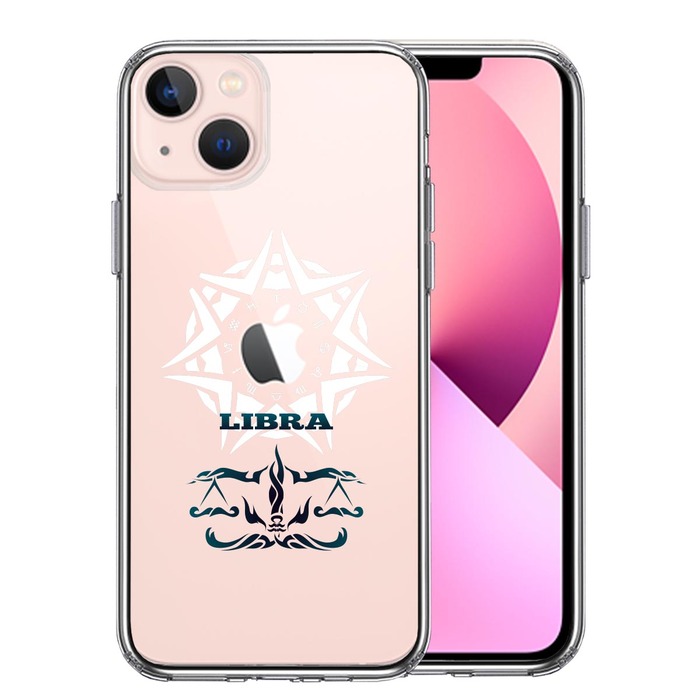iPhone13 ケース クリア天秤座 てんびん座 スマホケース 側面ソフト 背面ハード ハイブリッド-0