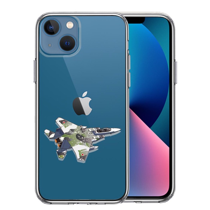 iPhone13 ケース クリア  航空自衛隊 F-15J アグレッサー スマホケース 側面ソフト 背面ハード ハイブリッド-0