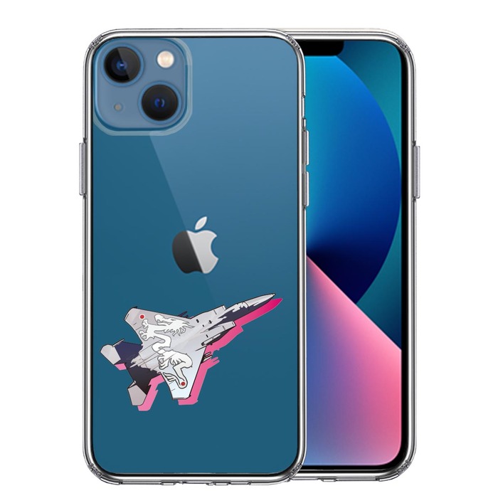 iPhone13 ケース クリア  F-15J 303飛行隊 白龍 スマホケース 側面ソフト 背面ハード ハイブリッド-0