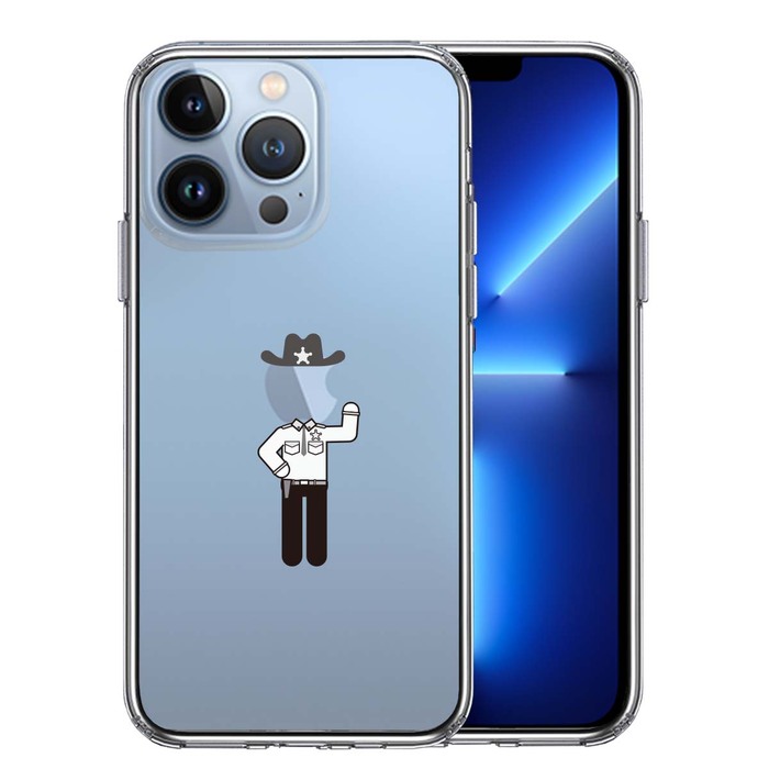 iPhone13Pro ケース クリアお仕事 職業 保安官 スマホケース 側面ソフト 背面ハード ハイブリッド-0
