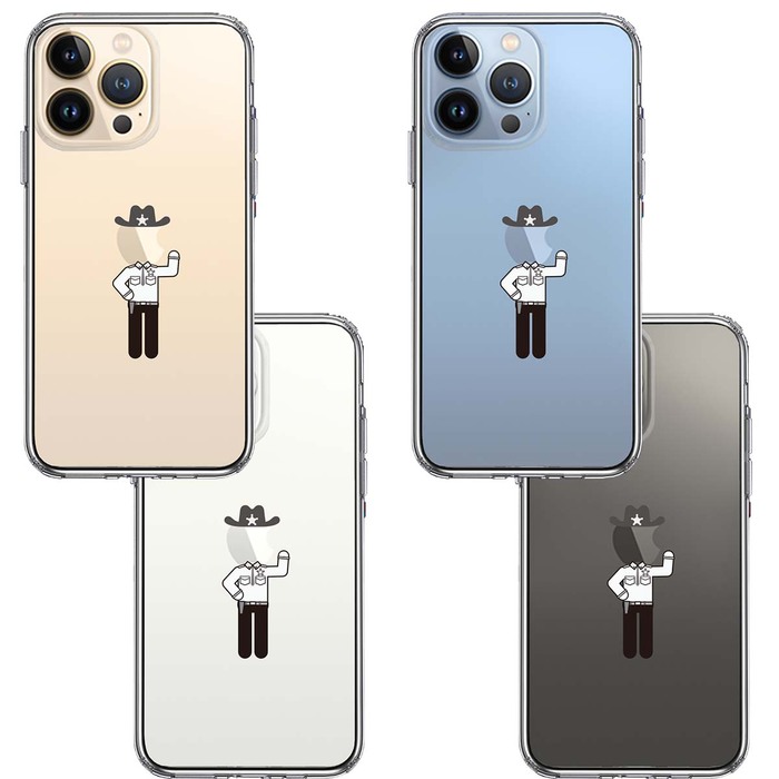 iPhone13Pro ケース クリアお仕事 職業 保安官 スマホケース 側面ソフト 背面ハード ハイブリッド-1
