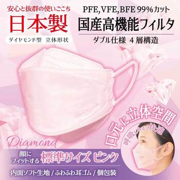 .... .... mask 3D solid type standard size pink piece packing 5 sheets insertion 5 set -2