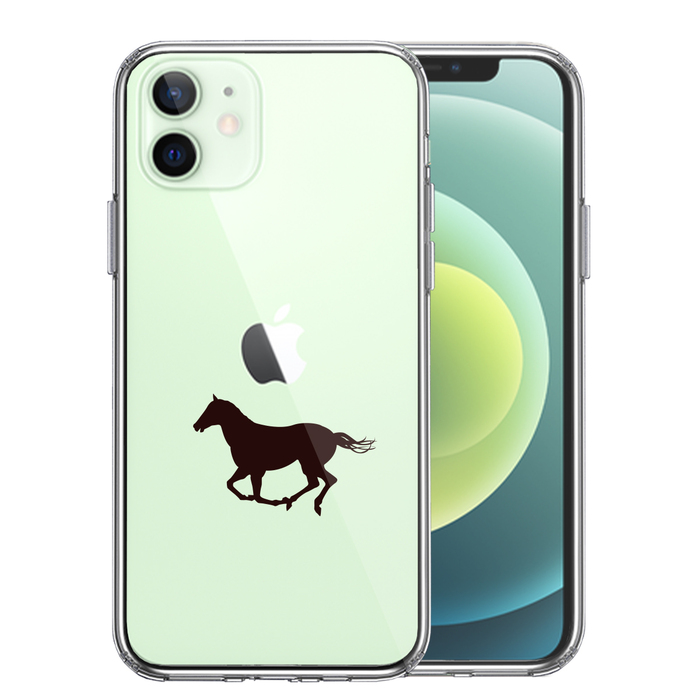 iPhone12mini case clear horse Sara Brett smartphone case side soft the back side hard hybrid -0