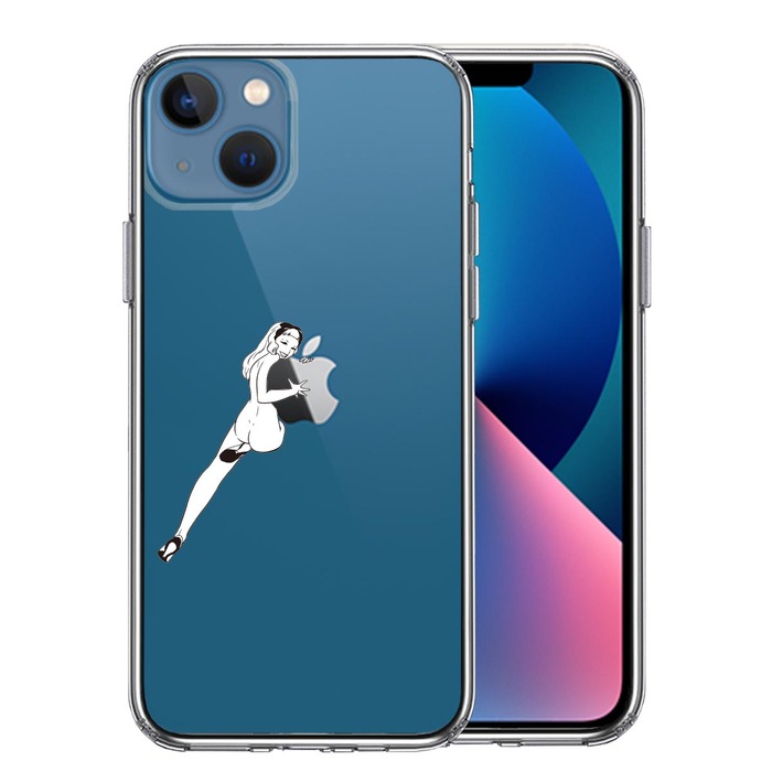 iPhone13mini ケース クリアセクシーレディー 1 スマホケース 側面ソフト 背面ハード ハイブリッド-0