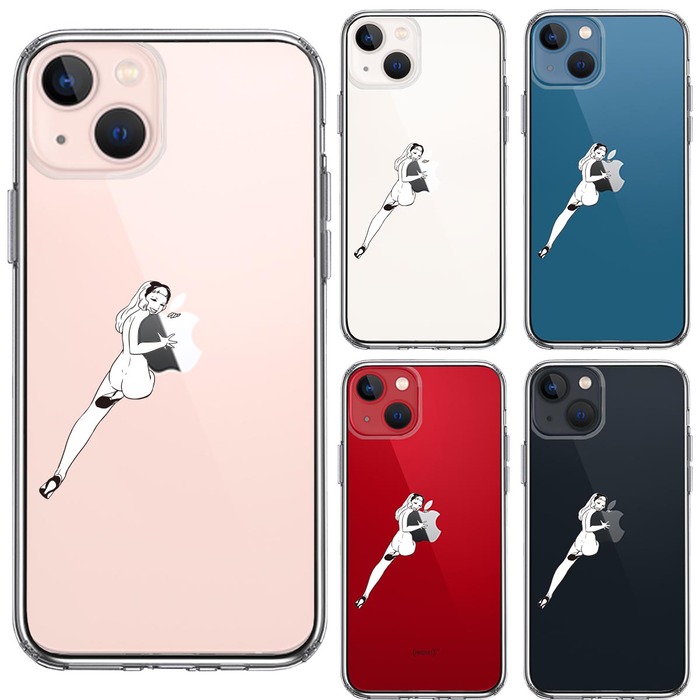 iPhone13mini ケース クリアセクシーレディー 1 スマホケース 側面ソフト 背面ハード ハイブリッド-1