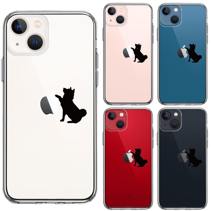 iPhone13 ケース クリアわんこ お手 スマホケース 側面ソフト 背面ハード ハイブリッド-1