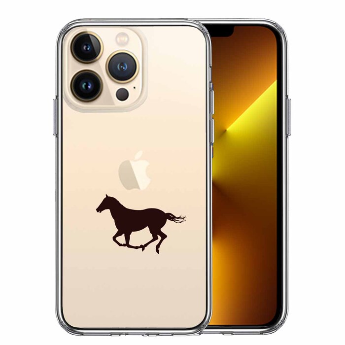 iPhone13Pro ケース クリア馬 サラブレット スマホケース 側面ソフト 背面ハード ハイブリッド-0