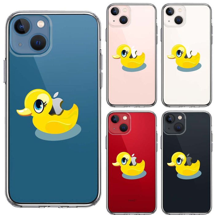 iPhone13mini ケース クリアあひるちゃん スマホケース 側面ソフト 背面ハード ハイブリッド-1